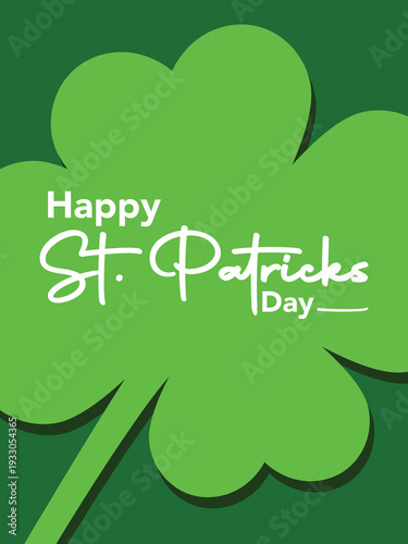 Happy St. Patrick day Post card in green color leaf theme
