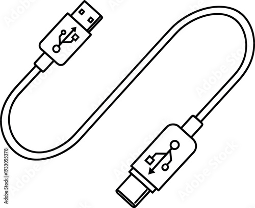 Two usb cables with different connectors lying side by side