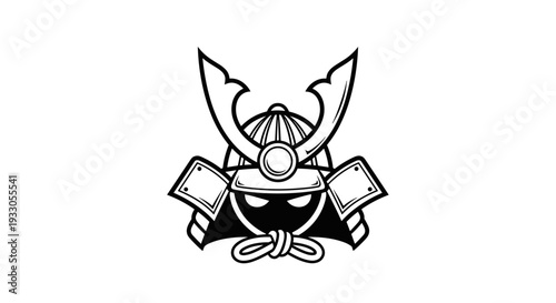 Samurai Helmet Iconic Japanese Warrior Symbol.