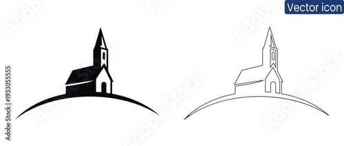 Minimalist church icon for design projects and presentations