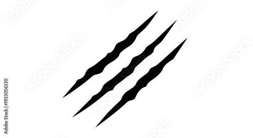 Black Claw Marks on White Background.