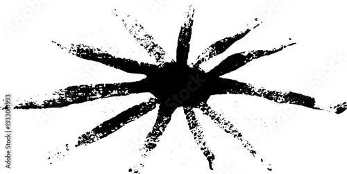 Abstract radial burst design in high contrast black and white for modern art projects
