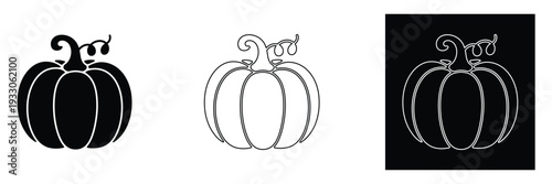 Elegant pumpkin illustrations in various styles for autumn designs