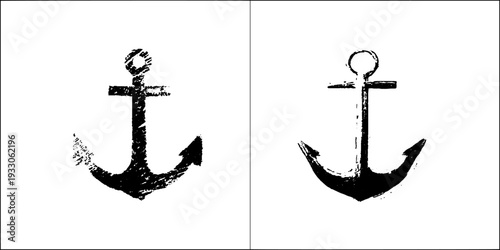 Nautical anchor mandala with high contrast ink design for decorative use