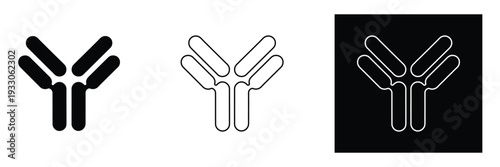 Antibody protein structures in black and white for science and medical use