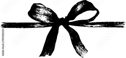 Elegant bow with vertical lines in high contrast black and white design