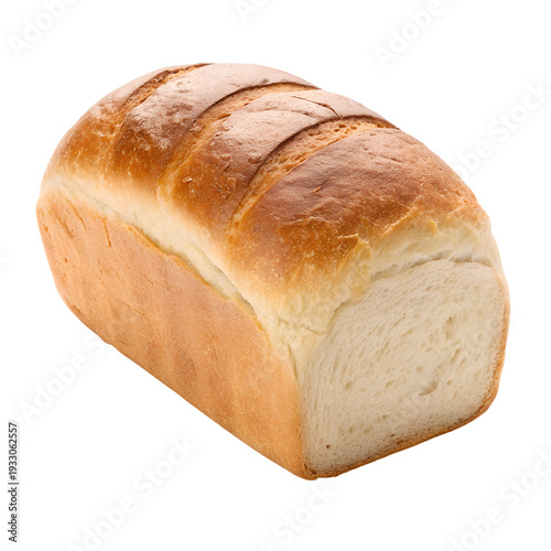 Freshly baked loaf of white bread with a golden crust