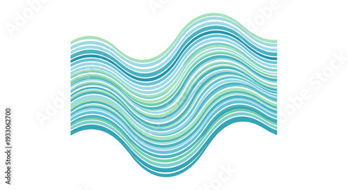 Wavy Striped Pattern in Blues and Greens.