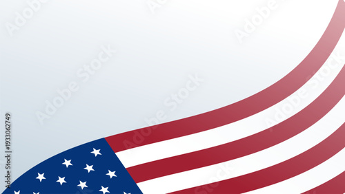 USA flag background with copy space. Realistic waving American flag for patriotic design, election banner, holiday poster, advertisement, and political content.