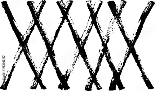 Geometric octagon lattice frame in high contrast black and white design for decoration and art