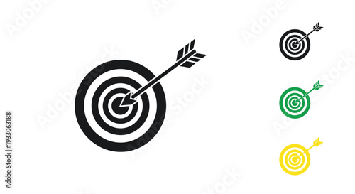 Target with arrow hitting bullseye a bold graphic silhouette