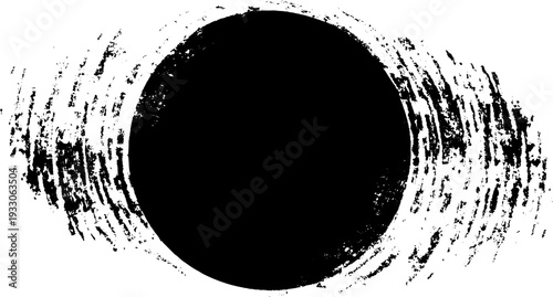 Minimalist abstract radial burst design in high contrast black