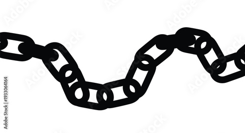 A black chain illustration against a white background silhouette