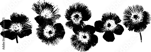 Abstract tide pool anemone stencil design in high contrast for creative projects