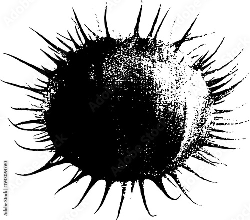 Abstract high contrast turnip crown scars in stencil style design for artistic print