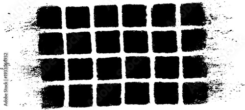 Abstract waffle grid shadow in stencil style illustration