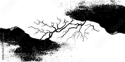 Abstract water filter threads in high contrast stencil style for unique design