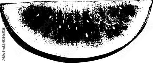 High contrast watermelon wedge stencil design for abstract art and prints