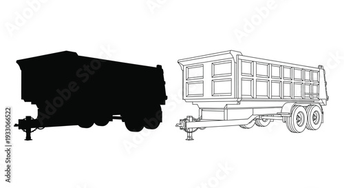Detailed trailer design shown with its black silhouette