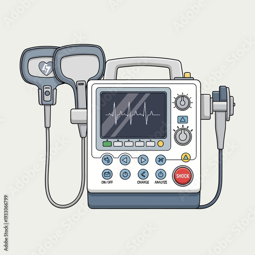 Defibrillator Medical Device for Cardiac Arrest Emergency Treatment