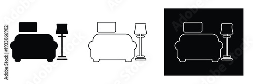 Modern bedroom furniture with lamp and TV