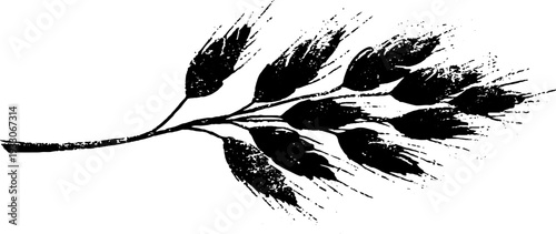 Abstract wheat sheaf bundle in high contrast stencil style design for decor or print