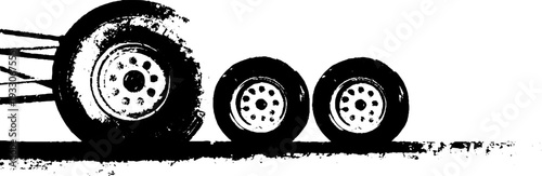 Abstract grunge wheel stop block design for automotive decor