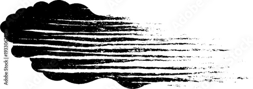 High contrast abstract whisk shadow loop in stencil style for creative design