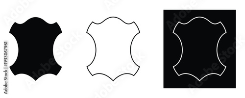 Set of modern shield shapes in black and white for design and branding