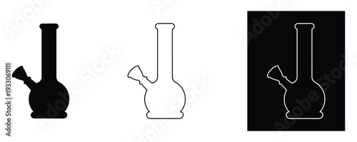 Modern water pipe designs in black, white, and outlined styles