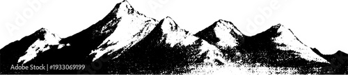 Wind carved yardang ridge in high contrast stencil style for wall art or nature print
