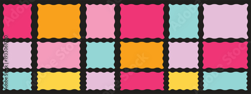 Doodle curvy frame organic wavy shape with abstract text box and cloud or playful blob for random form. Simple squiggly uneven blot and badge element through oval amoeba graphic with black