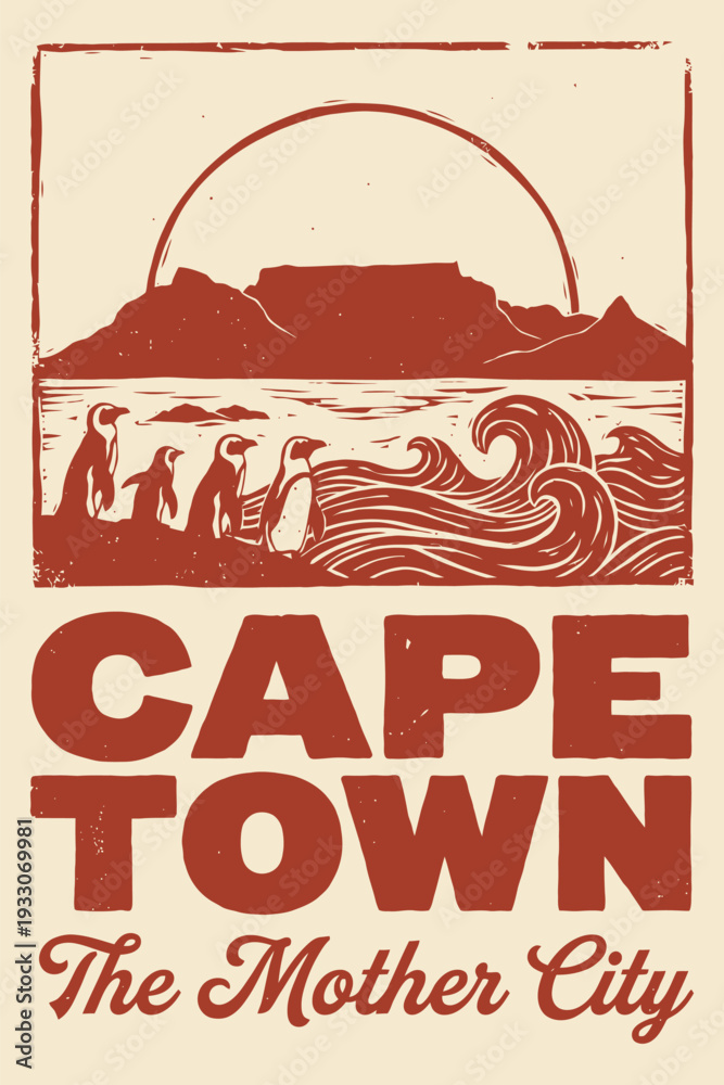Fototapeta premium Cape Town Travel Poster Art