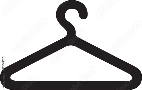 Clothes Hanger Icon Vector – Laundry, Dry Cleaning, Wardrobe, Clothing Store, Fashion, Garment, Hanging, Retail, Closet, Apparel