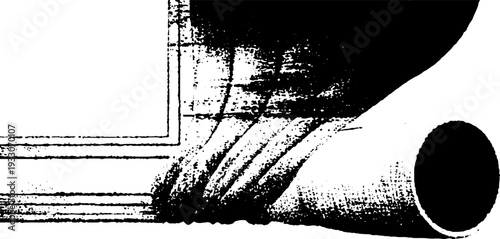 High contrast abstract window shade track stencil design for creative decor