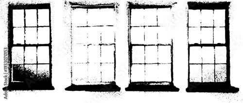 High contrast abstract window shade track stencil art design