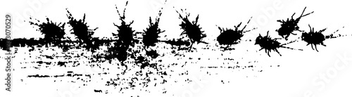 High contrast bug splat on windshield in stencil style for abstract design