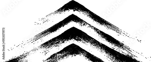 Herringbone pattern wool blanket in high contrast stencil design for textile art