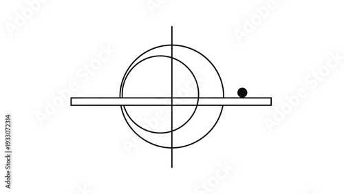 Abstract Geometric Composition with Circle, Line, and Dot