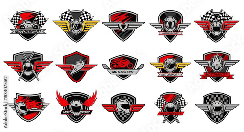 Motorcycle Club Badges - Racing Team Emblems and Sport Logos.