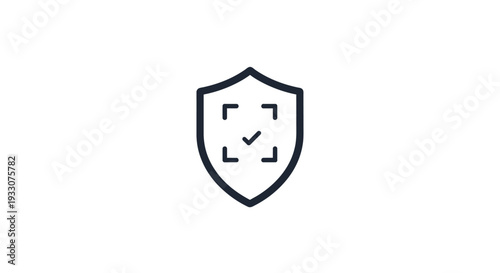 Shield Icon with Checkmark and Focus.