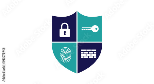 Shield Security Protection Lock Key Fingerprint.