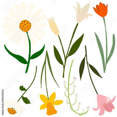 set of flowers