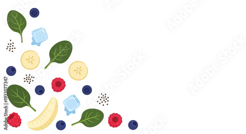 Floating Smoothie Ingredients Illustration