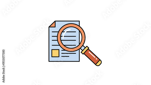 Magnifying Glass Over Document, Research and Analysis Concept