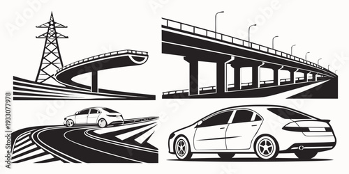 Aerial view of a bustling city with diverse transportation modes Vector