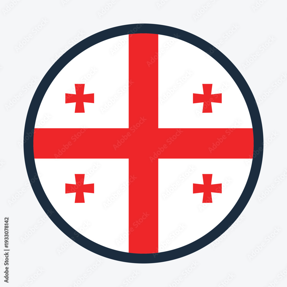 Obraz premium Round Georgia flag emblem design element