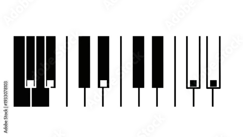 Minimalist Piano Keyboard Illustration: Black and White Keys, Musical Concept
