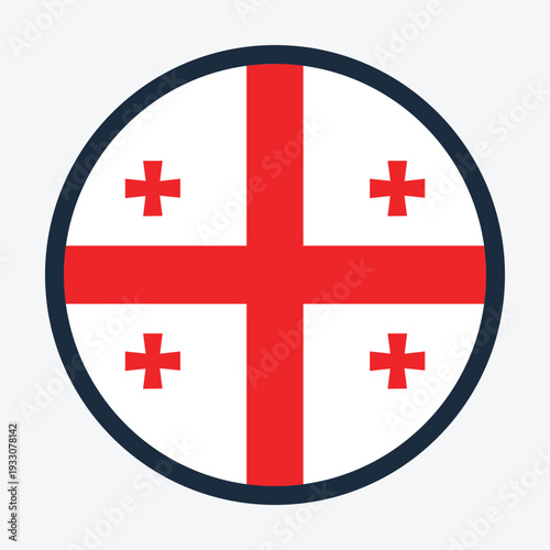 Round Georgia flag emblem design element