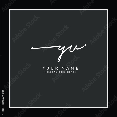 YU Handwritten Signature Logo Design